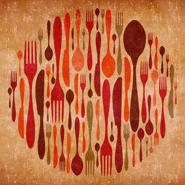 Abstract cutlery vintage background — Stock Photo, Image