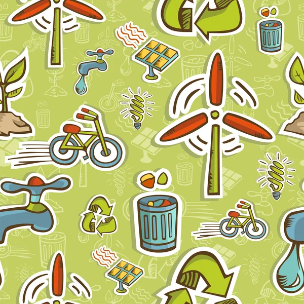 Go green icon set pattern — Stock Photo, Image