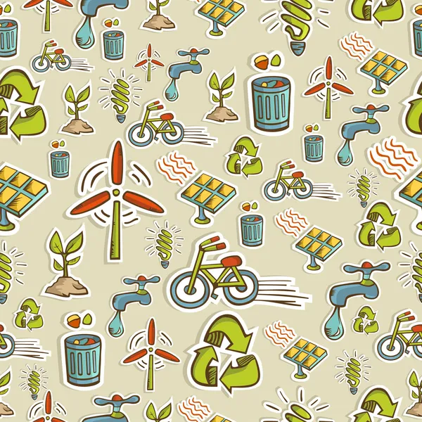 Ecology icons pattern — Stock Vector