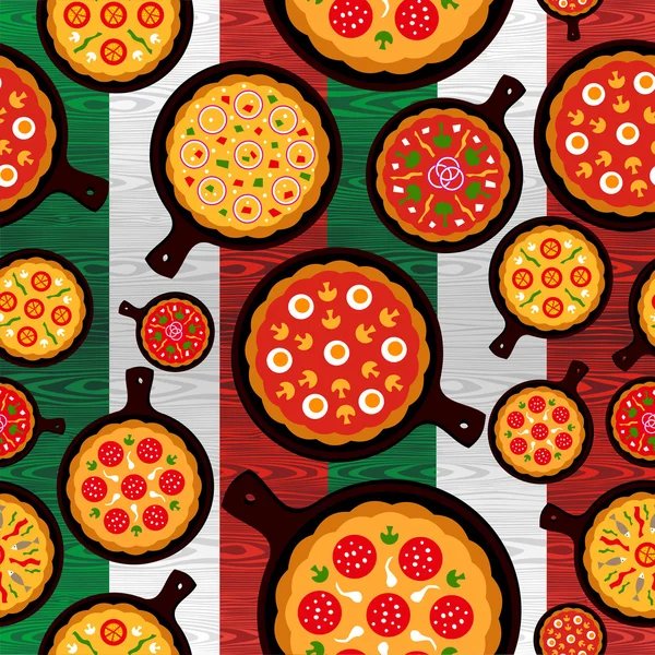 이탈리아 피자 맛 패턴 — 스톡 벡터