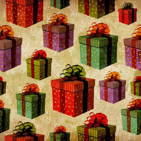 Vintage colorful gift box pattern — Stock Photo, Image