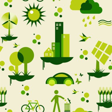 Green city pattern clipart