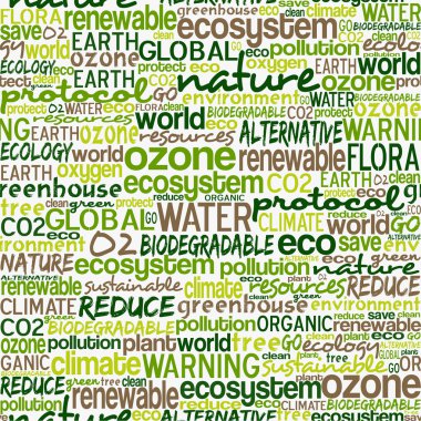 Go Green words seamless pattern clipart