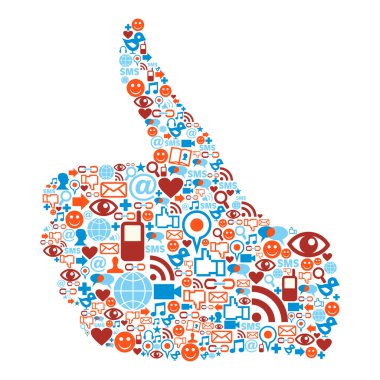 Thumb up Social media icons hand clipart