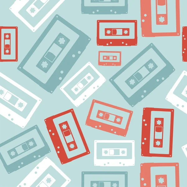 Vintage patrón de cintas de audio — Archivo Imágenes Vectoriales