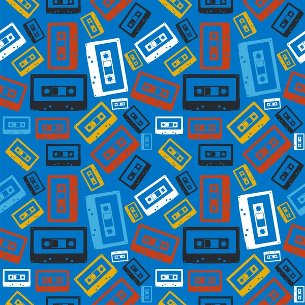 Old audio cassette pattern — Stock Vector