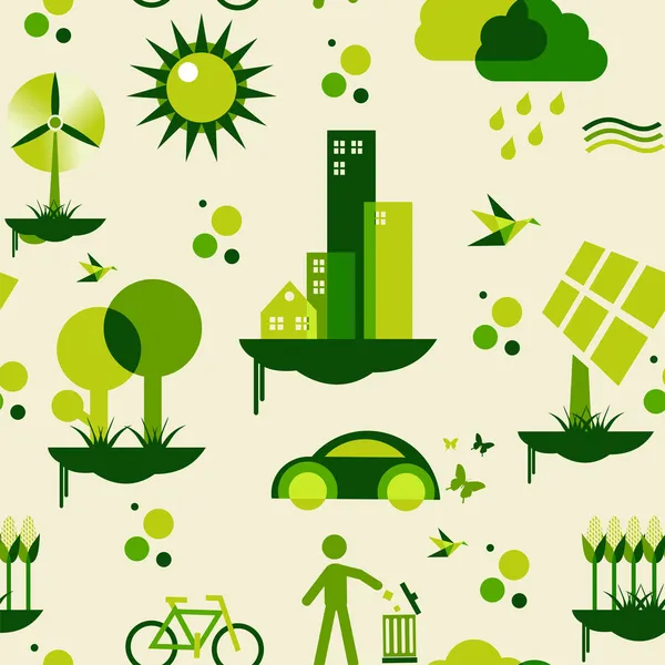 Groene stad patroon — Stockvector