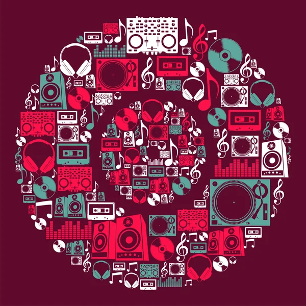 DJ μουσικής εικονίδια δίσκο — Διανυσματικό Αρχείο