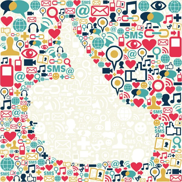 Thumb up Social media icons texture — Stock Vector