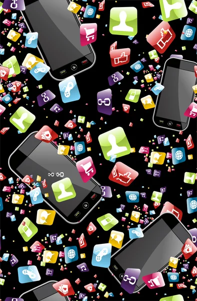 Modello di applicazione Smart Phone — Vettoriale Stock