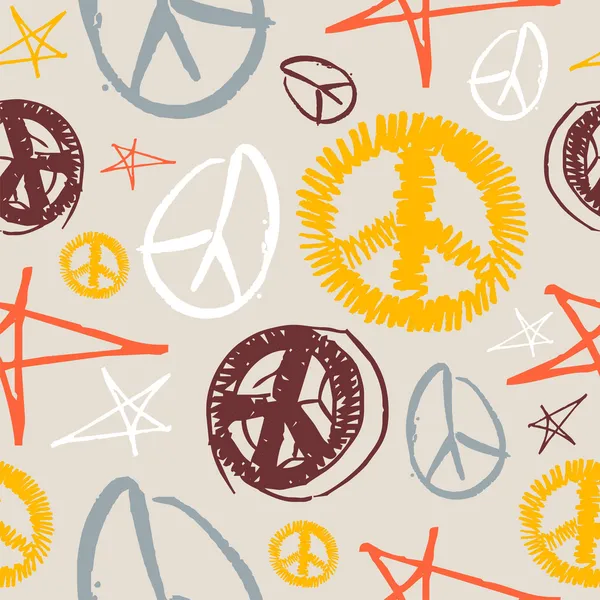 Symboles de paix fond sans couture — Image vectorielle