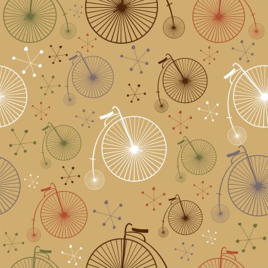 Vintage bicycle seamless pattern clipart