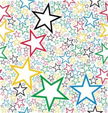 Multicolored stars seamless pattern clipart