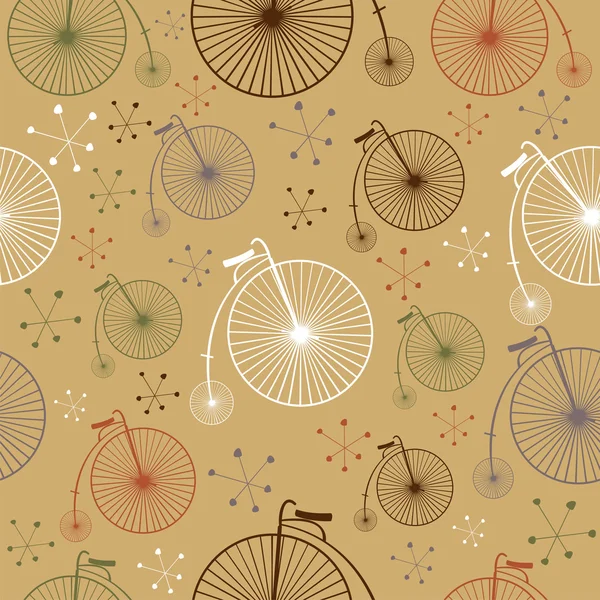 Vintage bicycle seamless pattern — Stock Vector