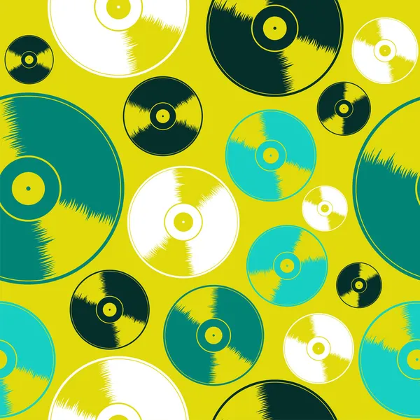 Vinyl record seamless mönster — Stock vektor