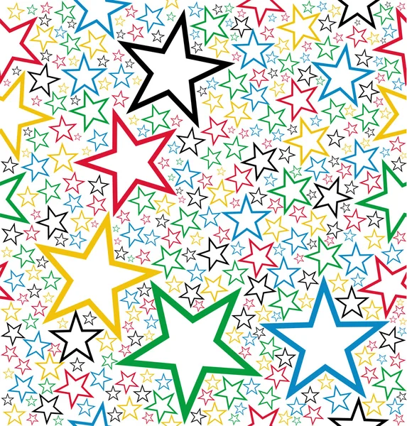 Vielfarbige Sterne nahtloses Muster — Stockvektor