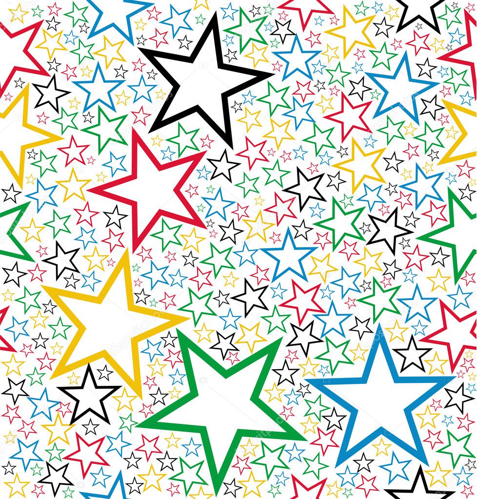 Multicolored stars seamless pattern