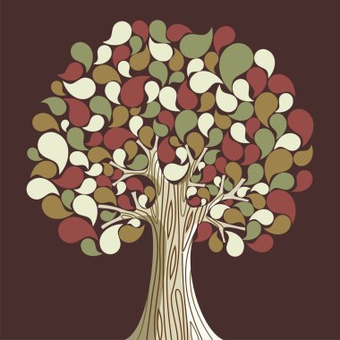 Abstract autumn time tree clipart