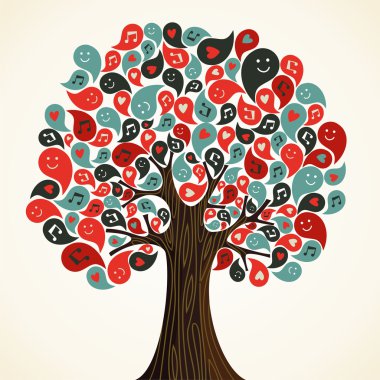 Abstract music tree clipart