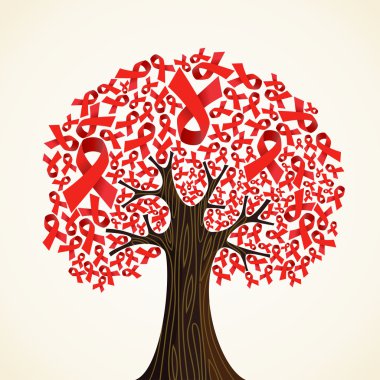 AIDS ribbon tree clipart