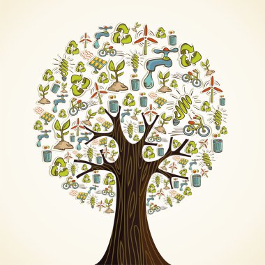 Go Green icons tree clipart