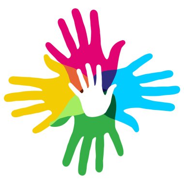 Multicolor diversity hands clipart