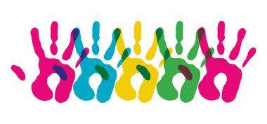 Multicolor diversity hands symbol clipart