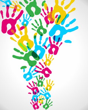 Multicolor diversity hands splash clipart