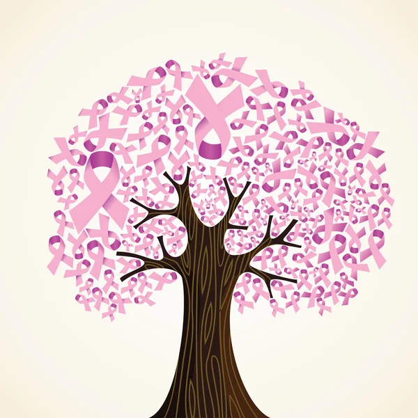 Drzewo wstążka raka piersi — Wektor stockowy