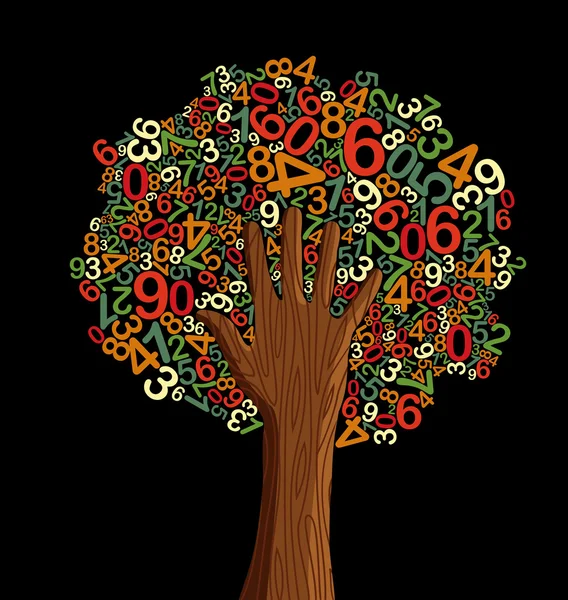 School education concept tree hand — Stock Vector