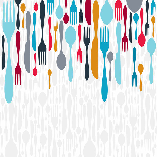 Cutlery silhouette icons background