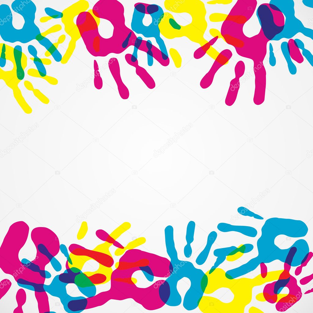 Multicolor diversity hands background