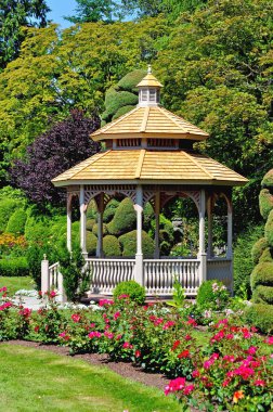 Gazebo and roses clipart