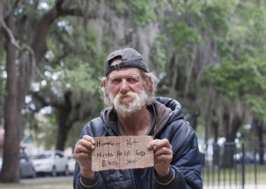 Homeless man clipart