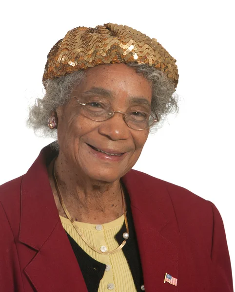 Feliz idosa afro-americano mulher — Fotografia de Stock