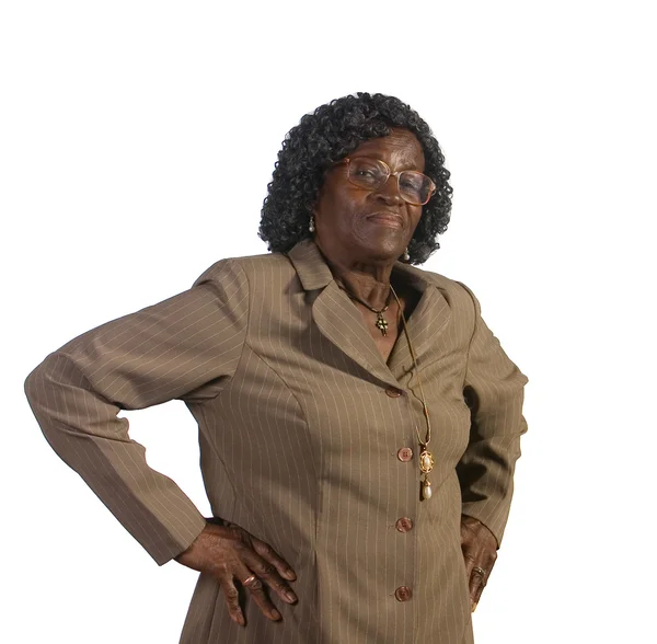 Vecchia donna afroamericana in piedi — Foto Stock