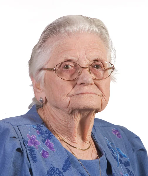 Anciana con gafas — Foto de Stock