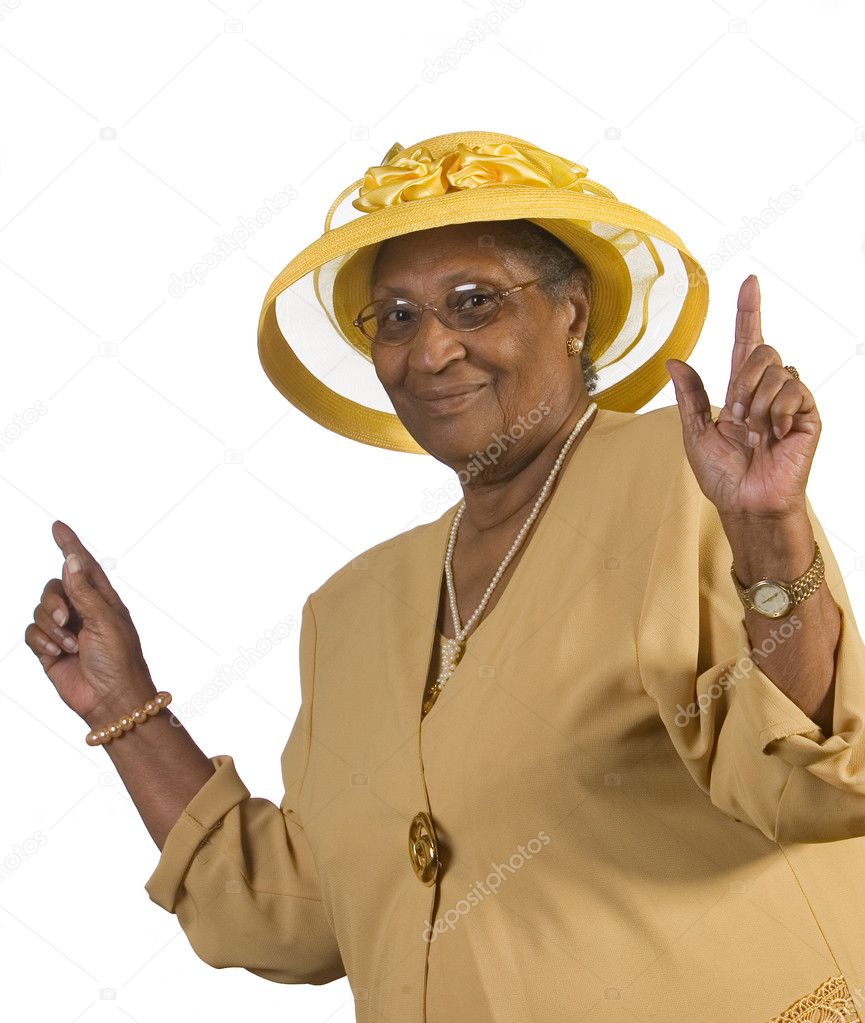 Happy Old Woman Dancing