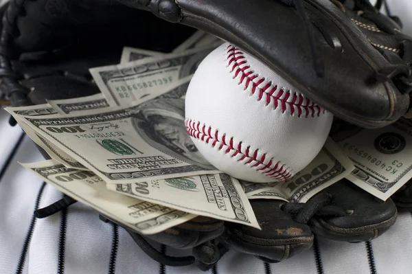 Business of baseball and money — Stock Photo, Image