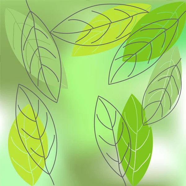 잎, 봄-벡터 배경 — 스톡 벡터