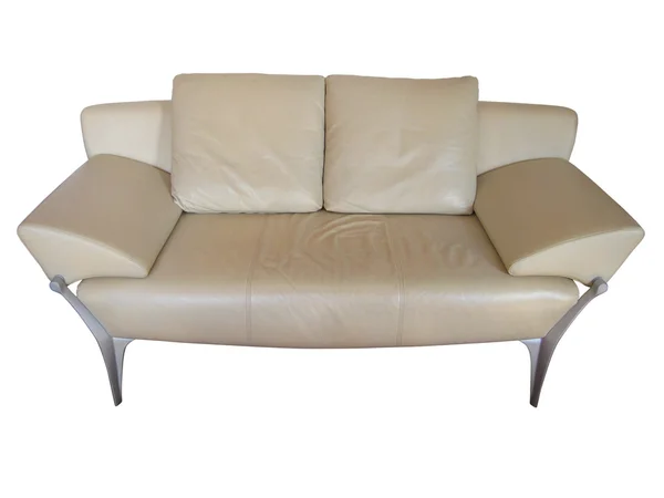 Sofa geïsoleerd op een witte achtergrond met uitknippad — Stockfoto