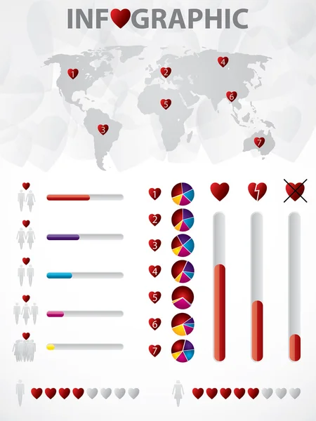 Infographie carte de vie amour — Image vectorielle