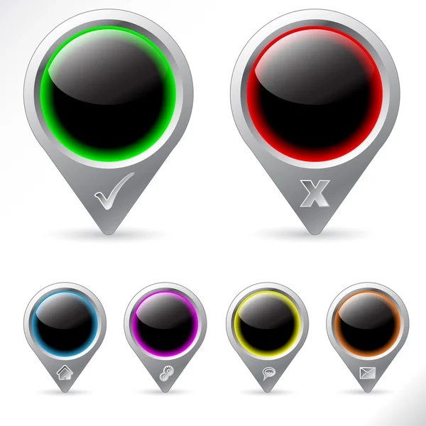 Various GPS icons — Stock Vector