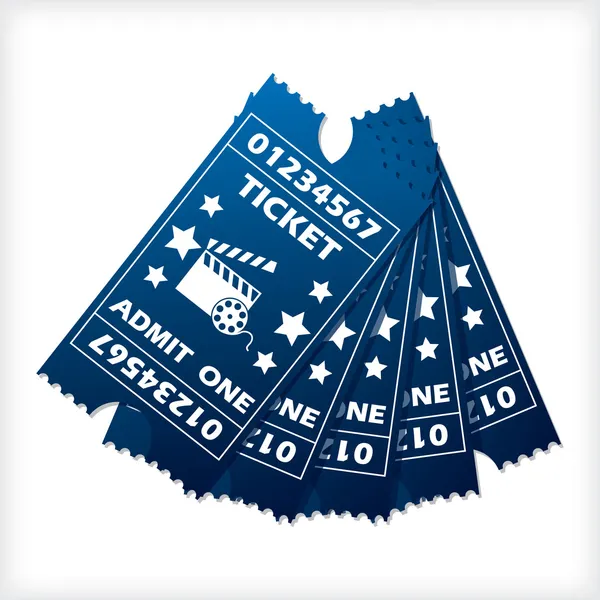 Распространено пять синих билетов — стоковый вектор