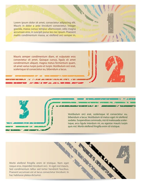 Set de banner retro con gradación — Archivo Imágenes Vectoriales