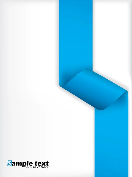 Design de brochura com fita azul encaracolada — Vetor de Stock