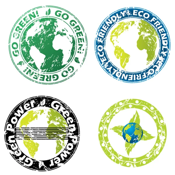 Grunge eco friendly sello conjunto — Vector de stock