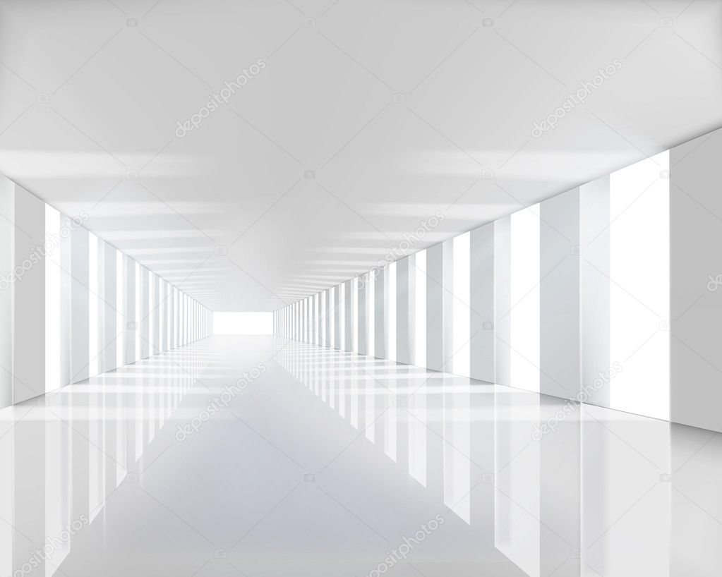 Empty white hall.