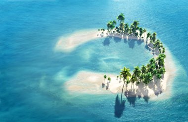 Tropical reef atoll clipart