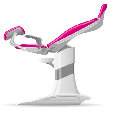 Medical gynecological chair vector illustration clipart